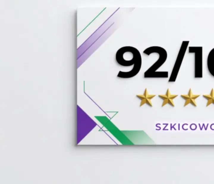Graficzna karta z oceną Draw Car Master z wyróżnionymi mocnymi stronami