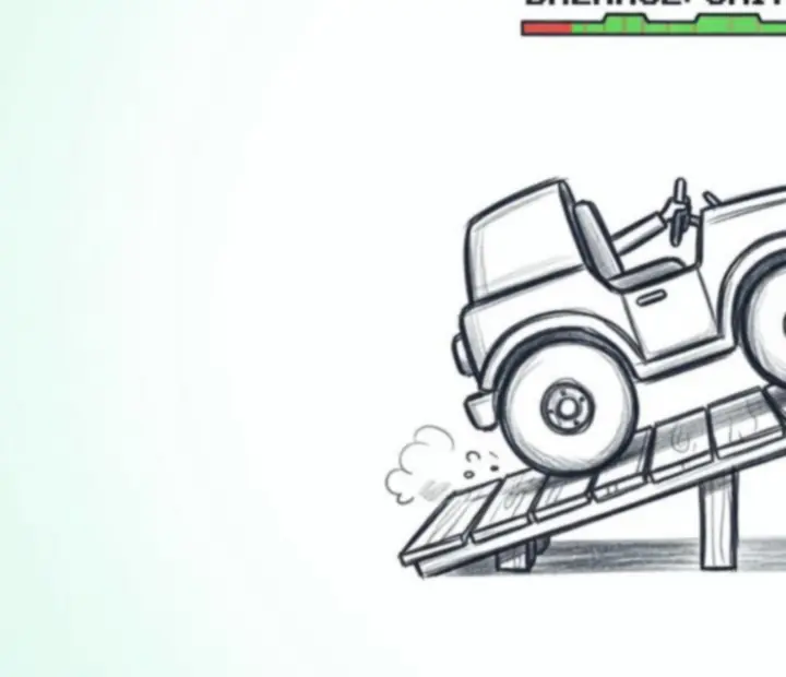 Schemat ruchu pojazdu po równi pochyłej w Draw Car Master